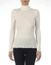 Maglia Oscalito lupetto manica lunga basico in lana e seta