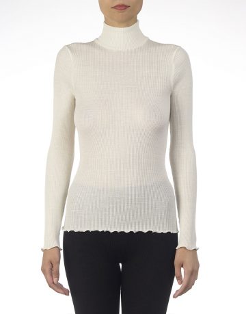 Maglia Oscalito lupetto manica lunga basico in lana e seta