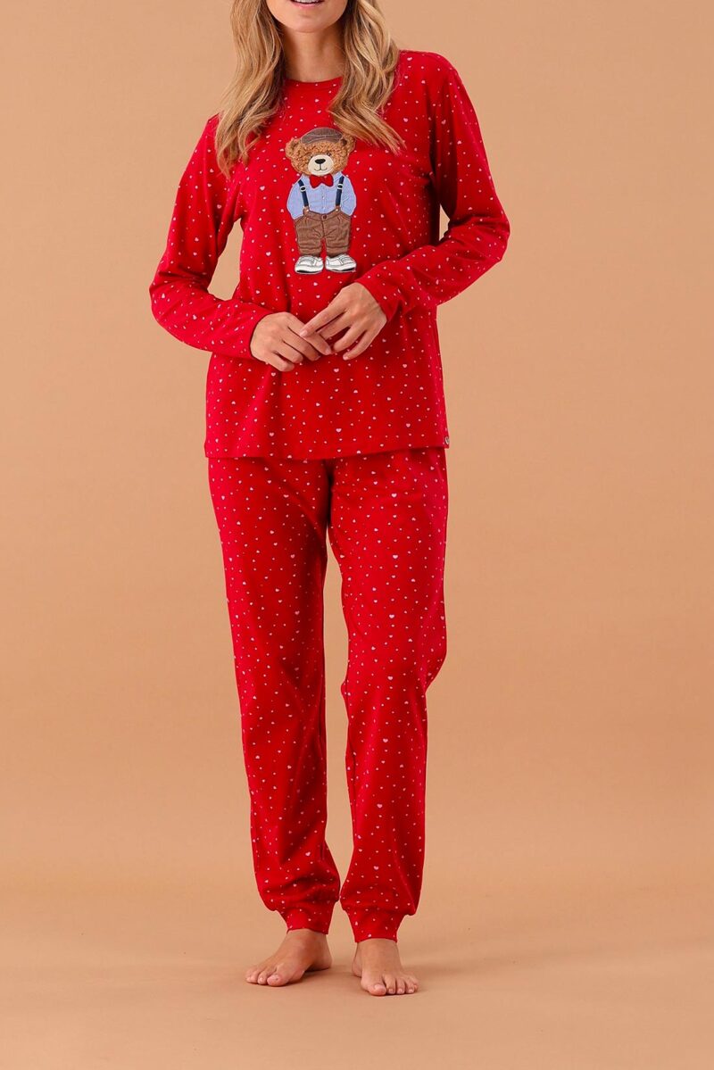 intimo-ortopedia-abbiati-Pigiama-rosso-in-fantasia-orsetto-MaryPlaid-6P85063-0-