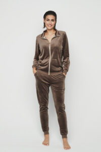 intimo-ortopedia-abbiati-Tuta-da-donna-in-ciniglia-marrone-con-zip-Selmark-P11552-0