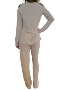 intimo-ortopedia-abbiati-Pigiama-Donna-Beige-con-Pizzo-Blu-Paladini-3