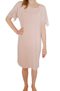 intimo-ortopedia-abbiati-Camicia-da-notte-Corta-Estiva-Modal-Rosa-Pizzo-Paladini-0