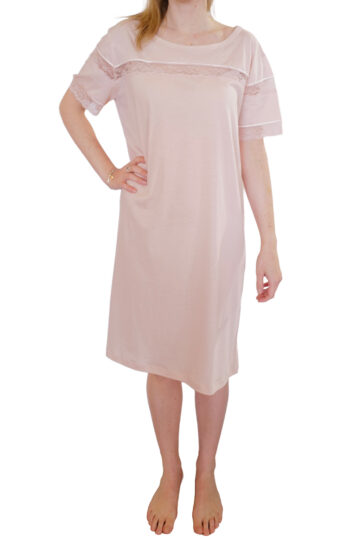 intimo-ortopedia-abbiati-Camicia-da-notte-Corta-Girocollo-Pizzo-Rosa-Paladini-0