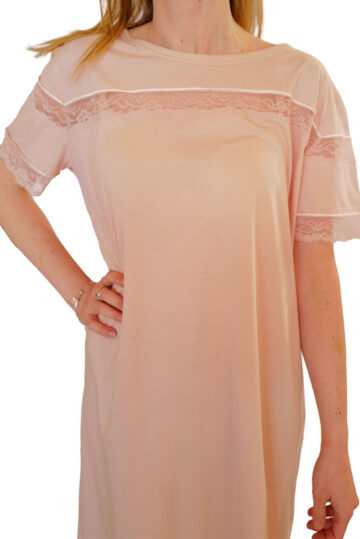 intimo-ortopedia-abbiati-Camicia-da-notte-Corta-Girocollo-Pizzo-Rosa-Paladini-3