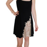 intimo-ortopedia-abbiati-Camicia-da-notte-Corta-Modal-Nera-Pizzo-Beige-Paladini-0