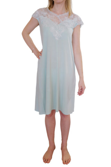 intimo-ortopedia-abbiati-Camicia-da-notte-Corta-Modal-Pizzo-Verde-Acqua-Paladini-0