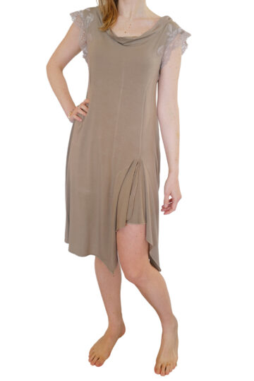 intimo-ortopedia-abbiati-Camicia-da-notte-Corta-Modal-Tortora-Pizzo-Paladini-0