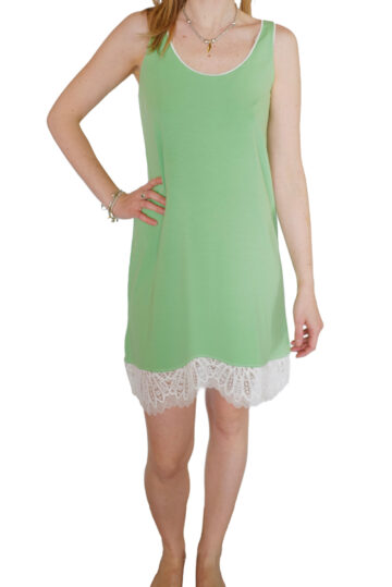intimo-ortopedia-abbiati-Camicia-da-notte-Corta-Modal-Verde-Acido-Pizzo-Paladini-0