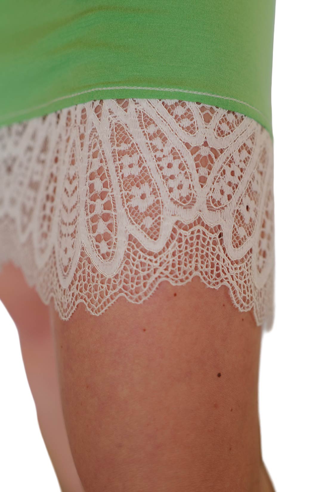 intimo-ortopedia-abbiati-Camicia-da-notte-Corta-Modal-Verde-Acido-Pizzo-Paladini-1