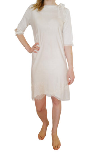 intimo-ortopedia-abbiati-Camicia-da-notte-Corta-Pied-De-Poule-Avorio-Paladini-0