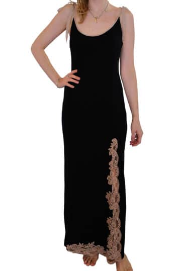 intimo-ortopedia-abbiati-Camicia-da-notte-Lunga-Modal-Nero-Pizzo-Nude-Paladini-0