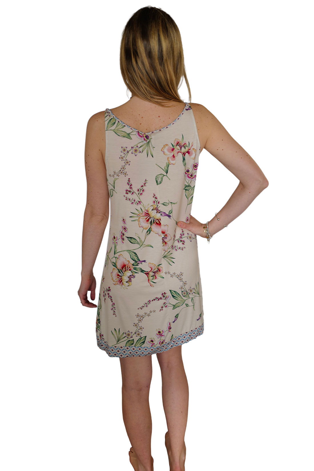 intimo-ortopedia-abbiati-Camicia-da-notte-Modal-Fantasia-Fiorata-Avorio-Paladini-1