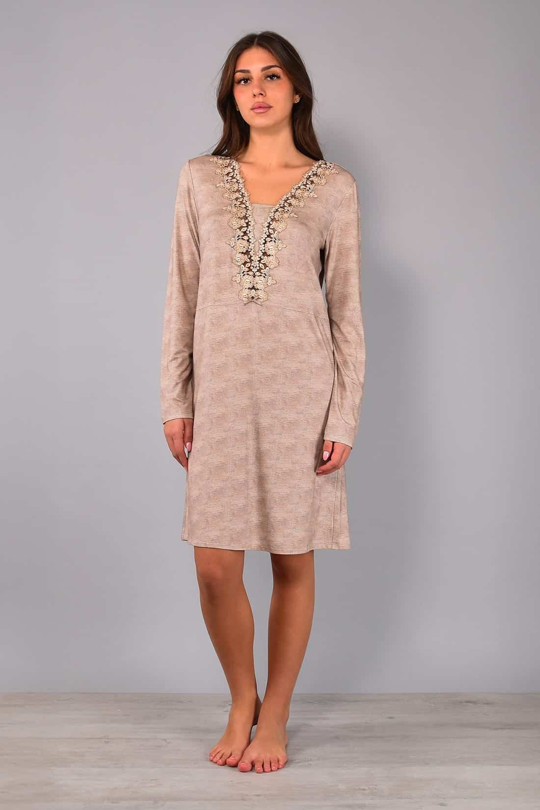 intimo-ortopedia-abbiati-Camicia-da-notte-Modal-Invernale-Sabbia-Verdissima--LE28-0