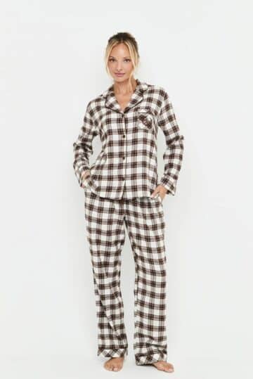 intimo-ortopedia-abbiati-Pigiama-Tartan-Donna-Bottoni-Selmark-P13176-0