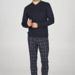 intimo-ortopedia-abbiati-Pigiama-Uomo-Serafino-Blu-Quadri-Varallo-Julipet-JAL908-0